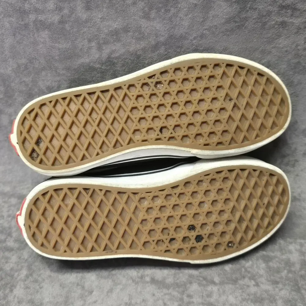 Vans Black & White Off The Wall Old Skool Low Top Canvas Skater Shoes Youth 3